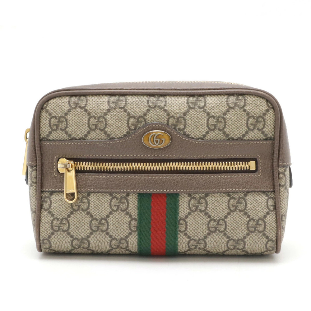 Gucci Ophidia GG Supreme Belt Bag Body Waist Sherry Beige Cream Brown